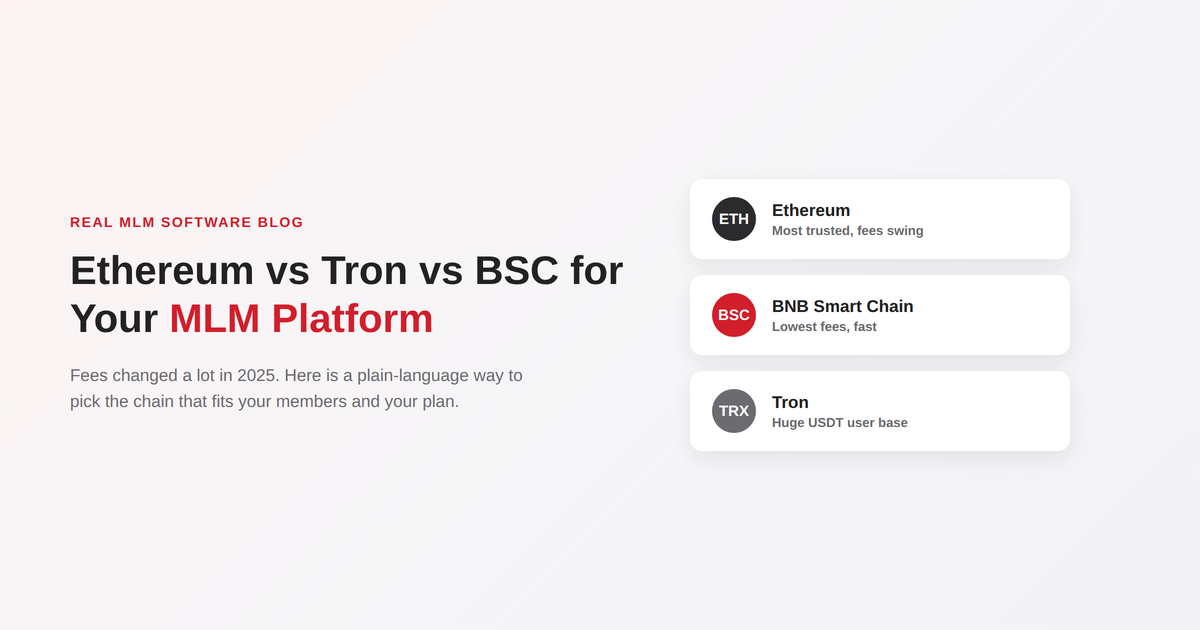 Ethereum vs Tron vs BSC for Your MLM Platform