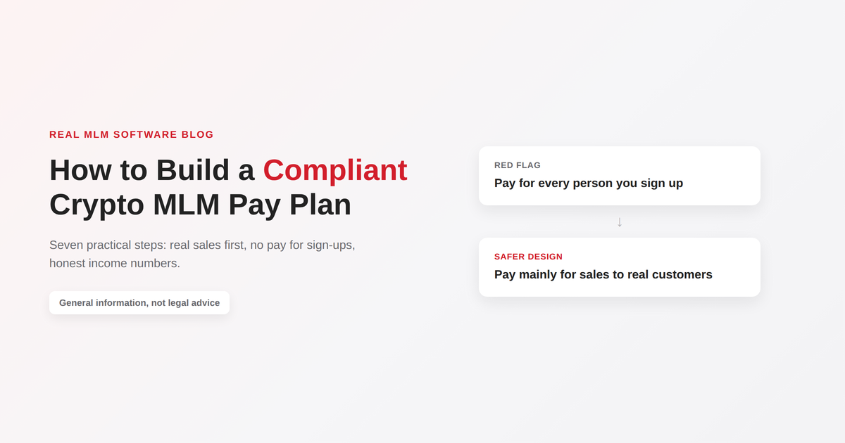 How to Build a Compliant Crypto MLM Pay Plan