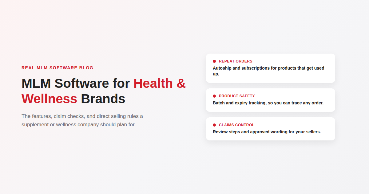 MLM Software for Health and Wellness Brands