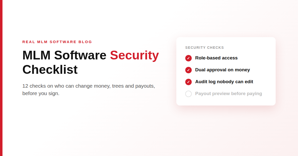 MLM Software Security Checklist: 12 Checks Before You Buy